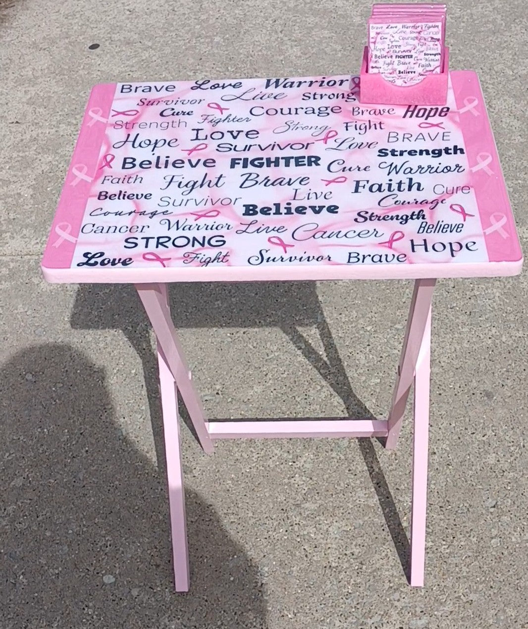 Custom Tray Table/with Epoxy/Cancer Survivor