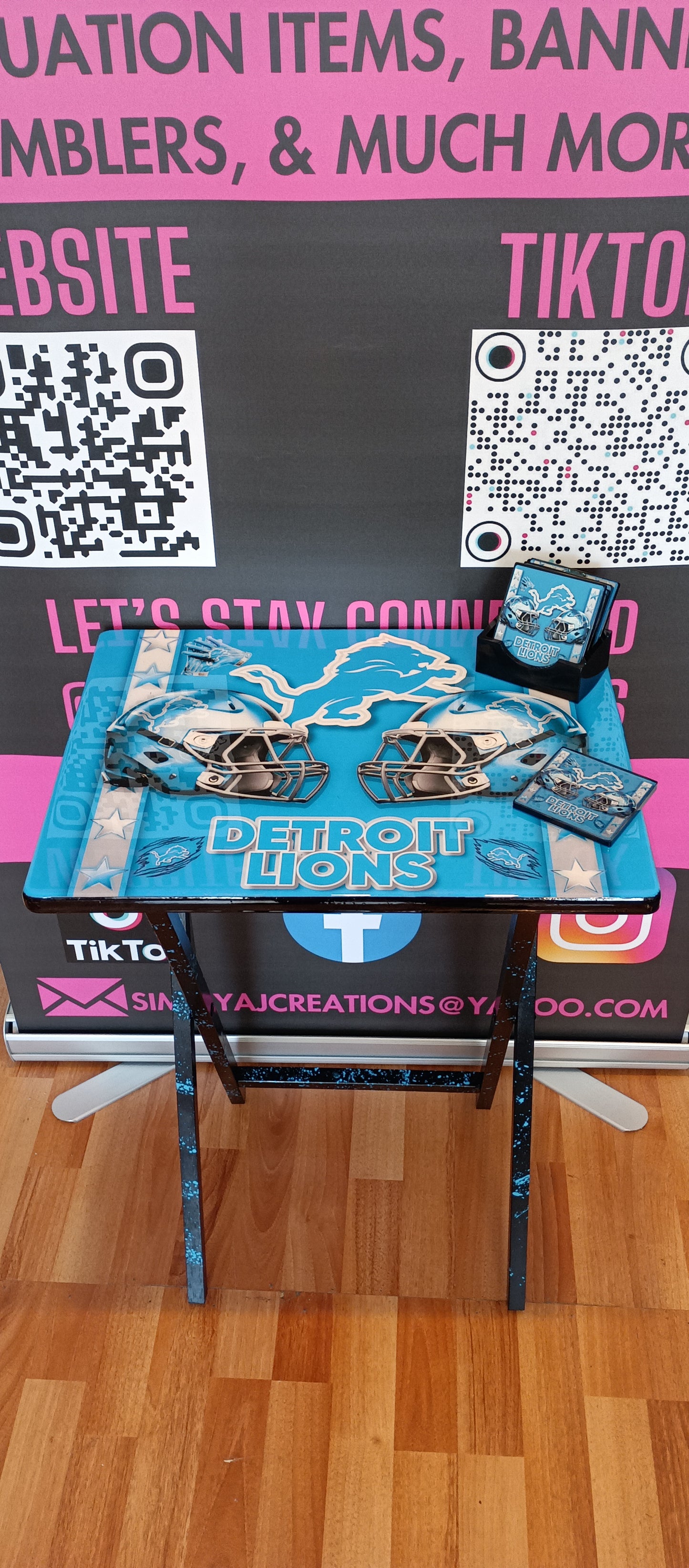 Custom Detroit Tray Table/without Epoxy