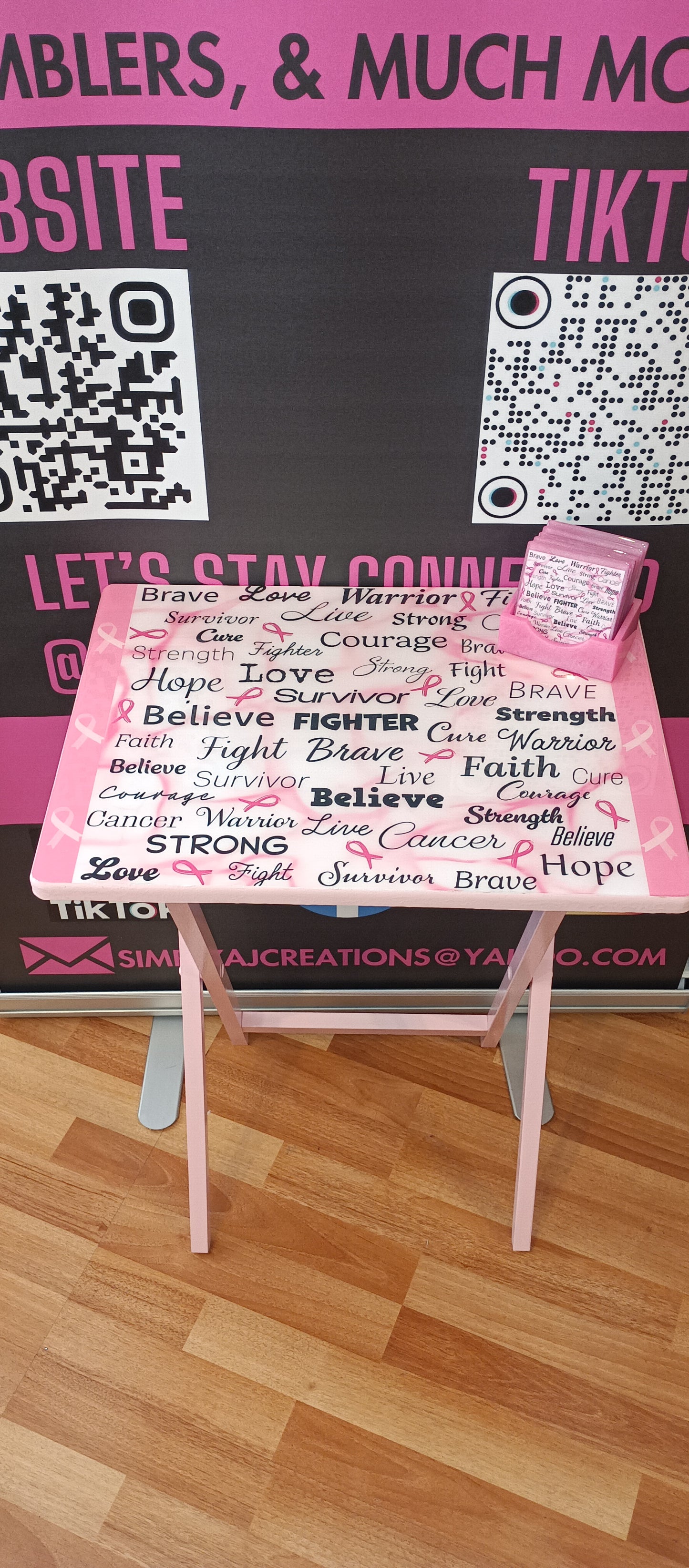Custom Tray Table/with Epoxy/Cancer Survivor