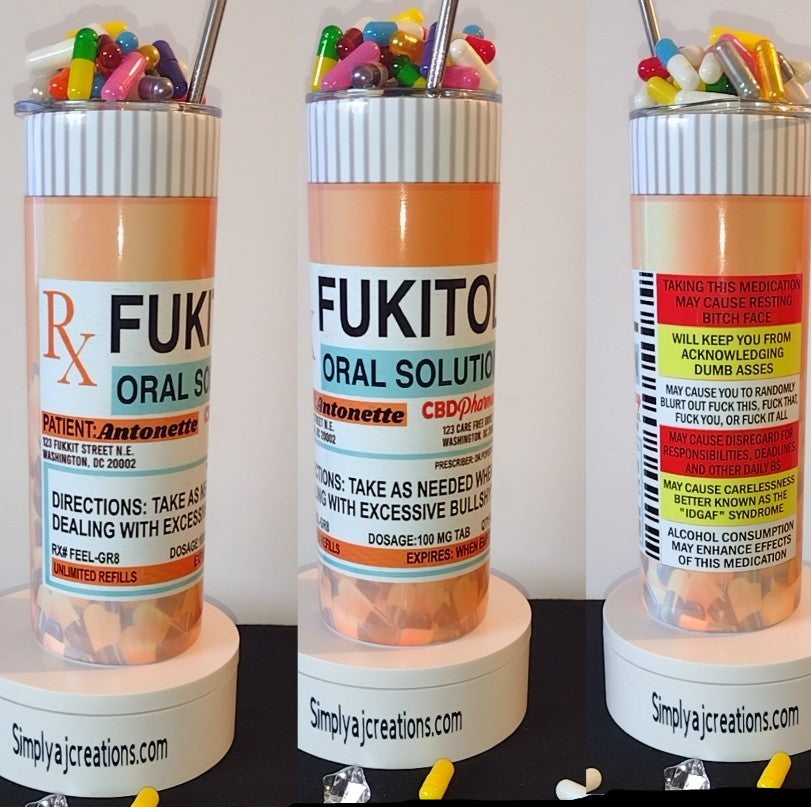 Fukitol Tumbler/3D Pill Topper Lid